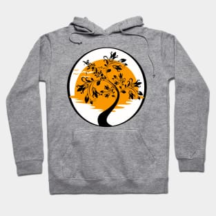 Black Tree and Orange Sun Hoodie